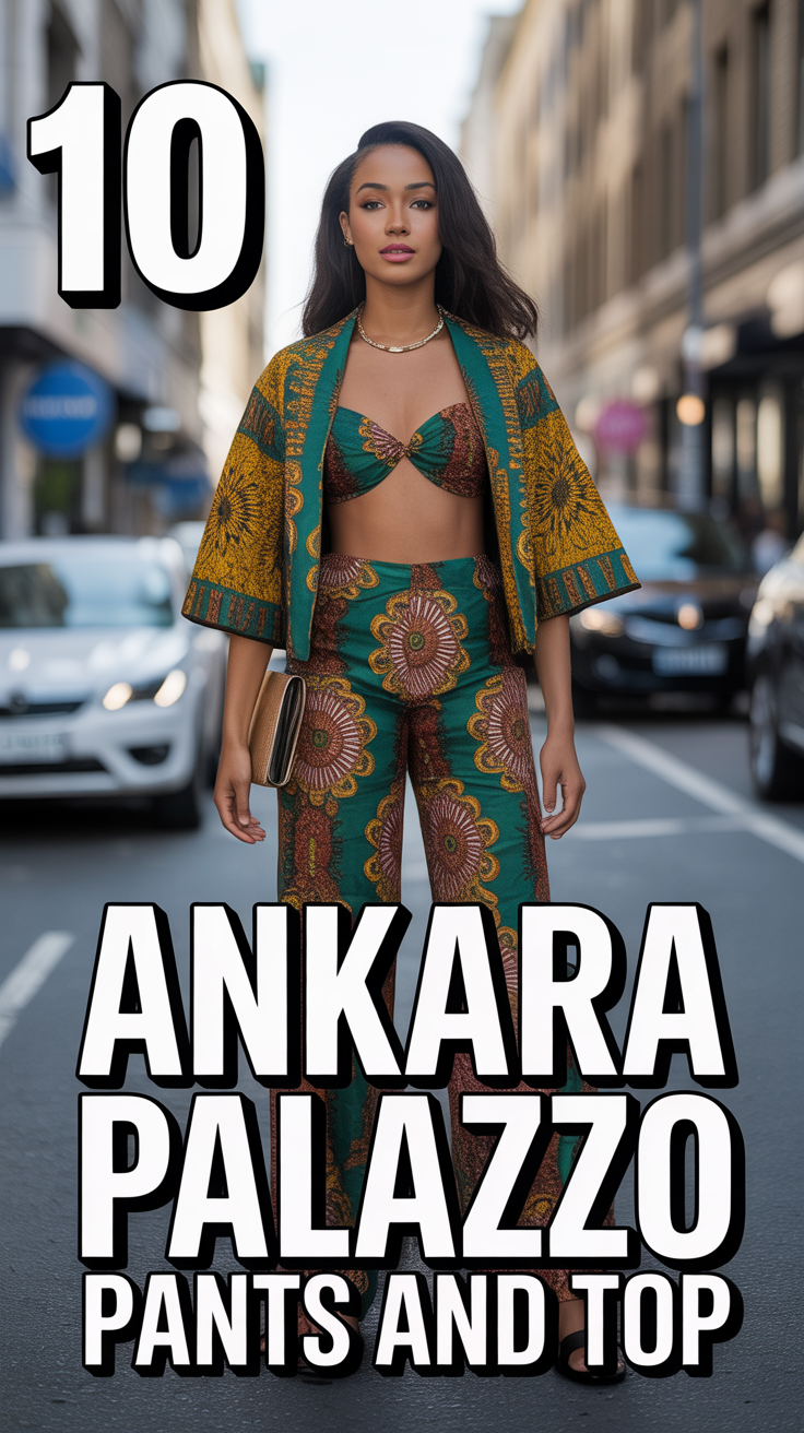 🧵 10 Ankara Palazzo Pants And Top