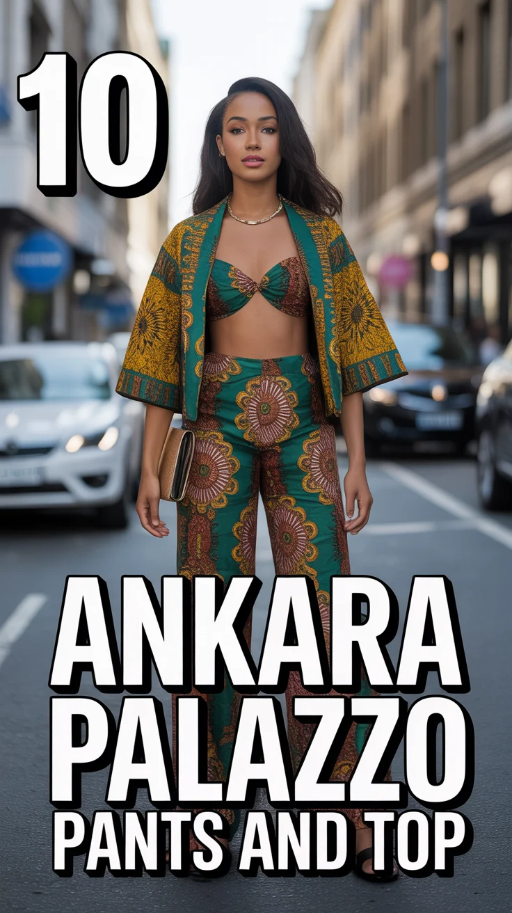 🧵 10 Ankara Palazzo Pants And Top