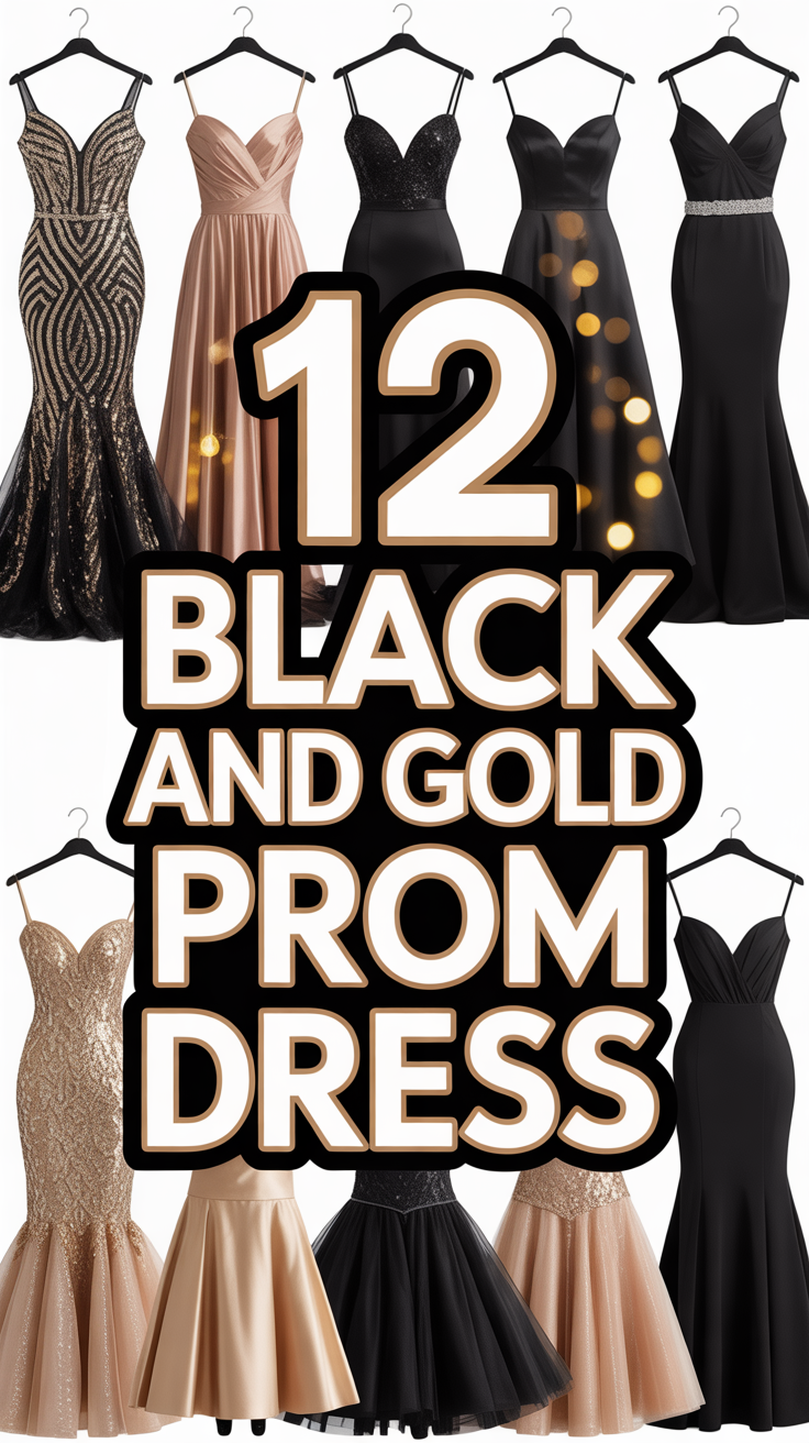 ✨ 12 Black And Gold Prom Dress