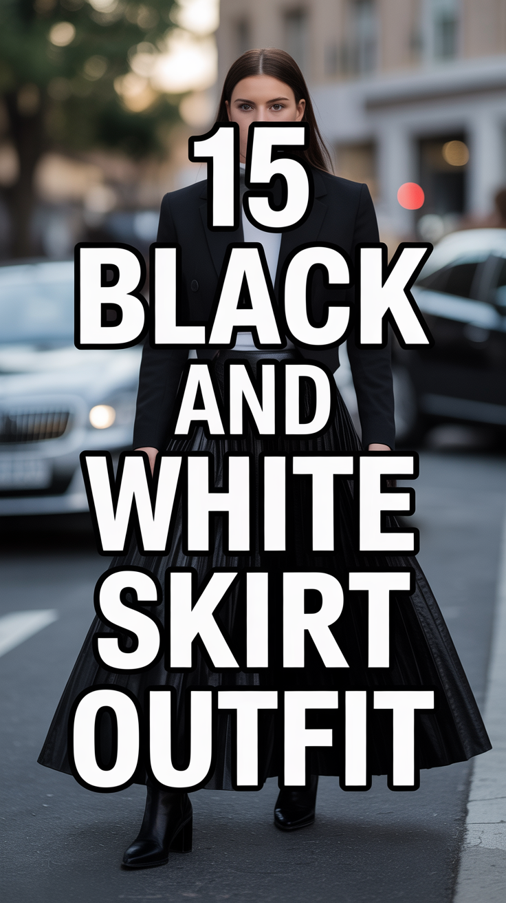 🖤 15 Black And White Skirt Outfit