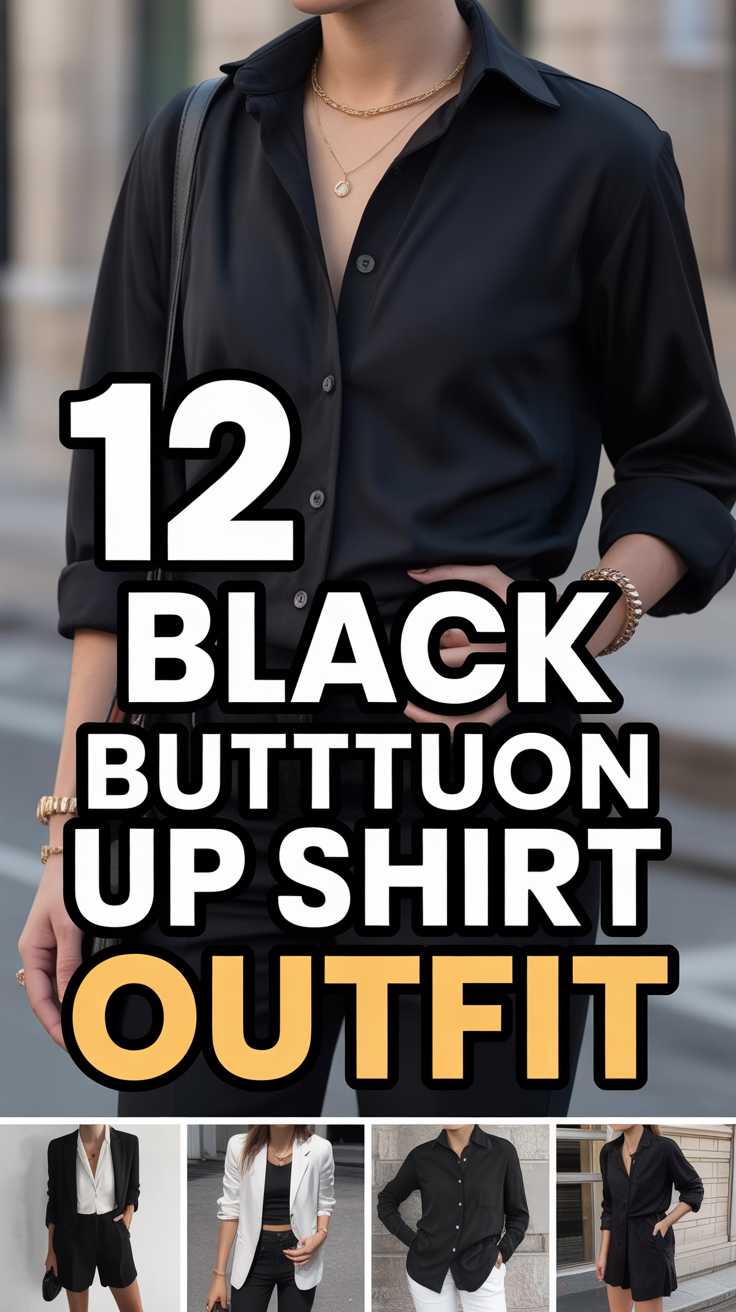 ✨ 12 Black Button Up Shirt Outfit