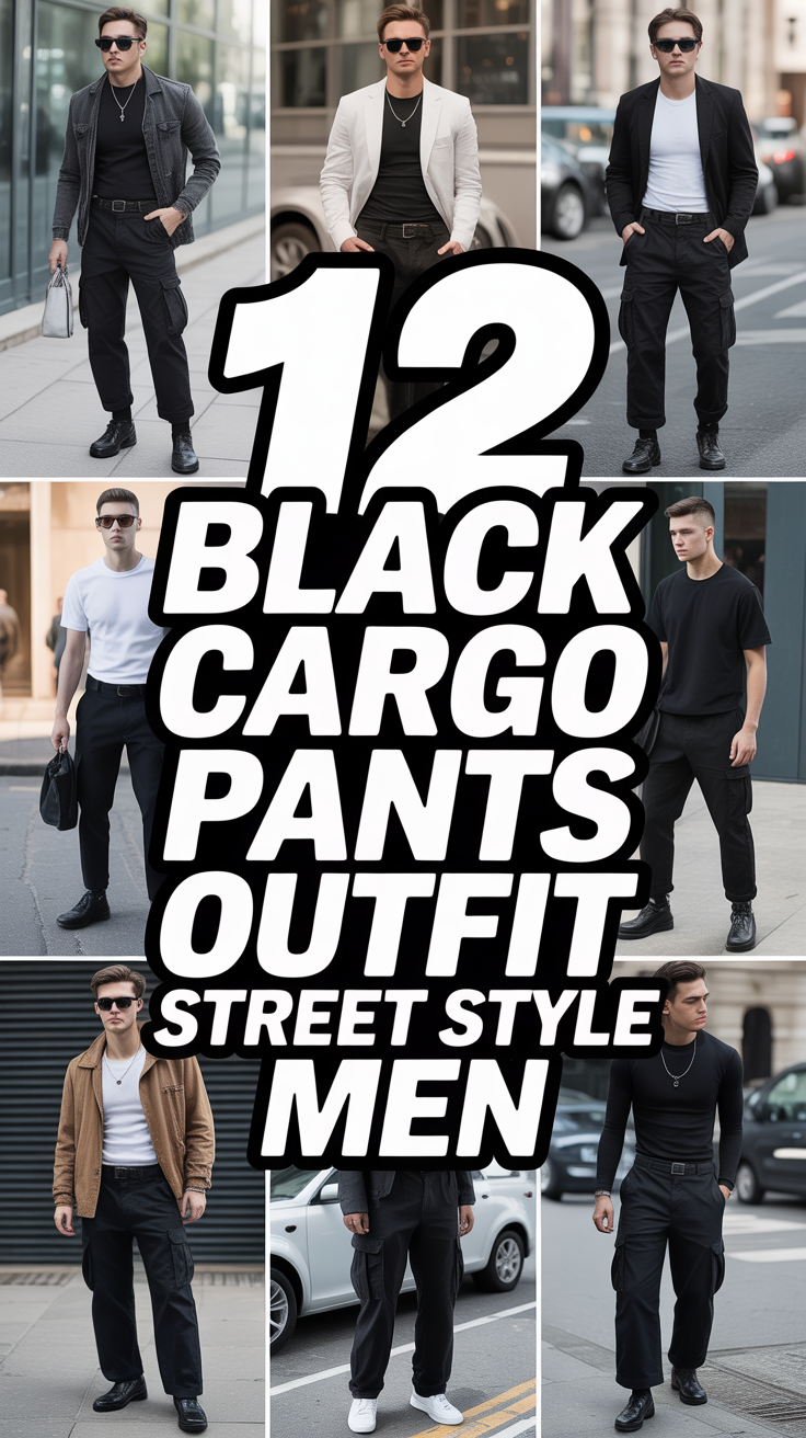 🖤 12 Black Cargo Pants Outfit Street Style Men