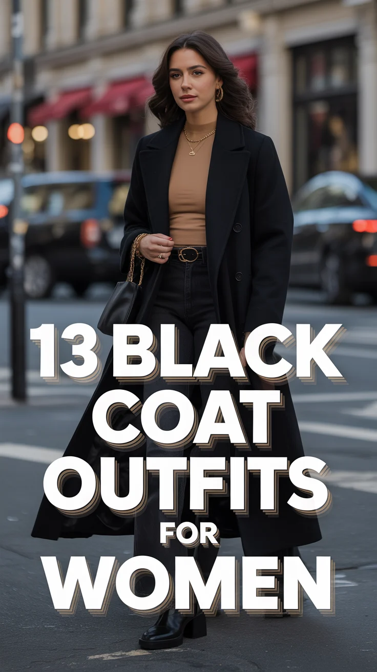🖤 13 Black Coat Outfits For Women