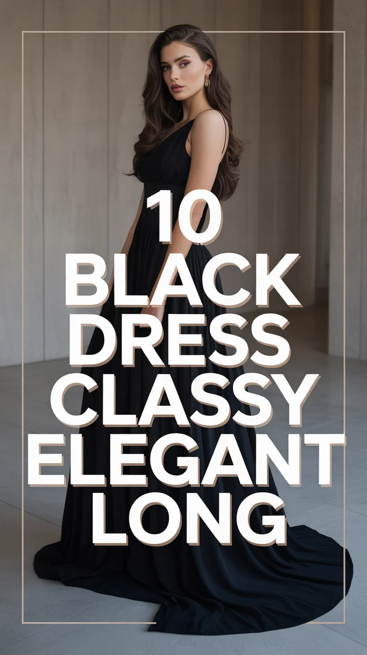🖤 10 Black Dress Classy Elegant Long