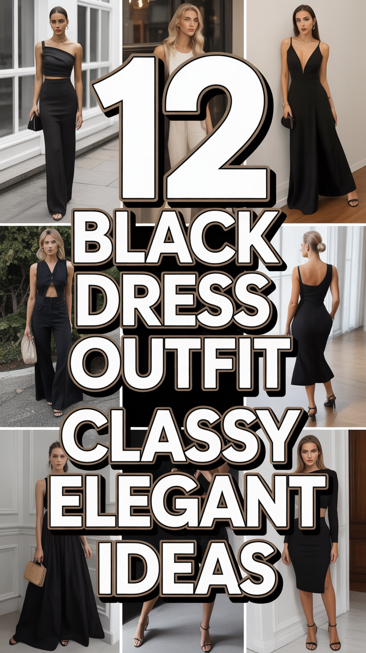 🖤 12 Black Dress Outfit Classy Elegant Ideas