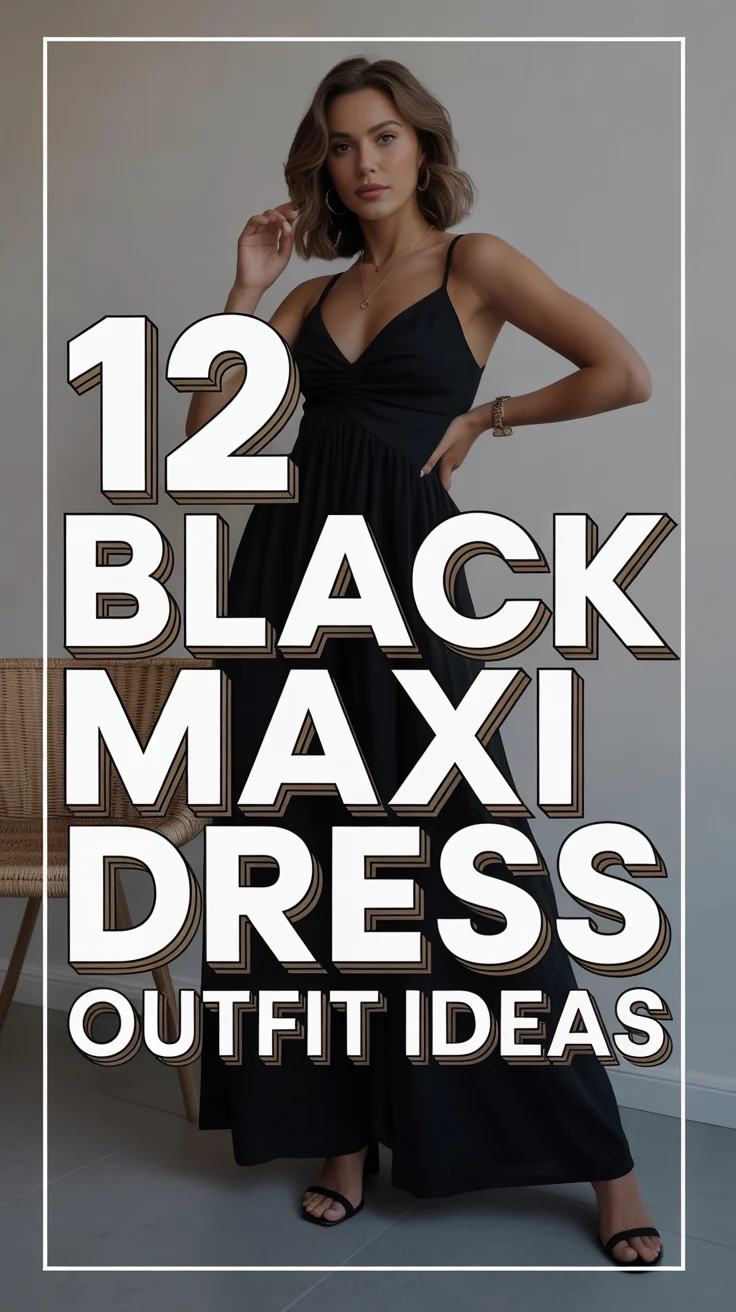 🖤 12 Black Maxi Dress Outfit Ideas