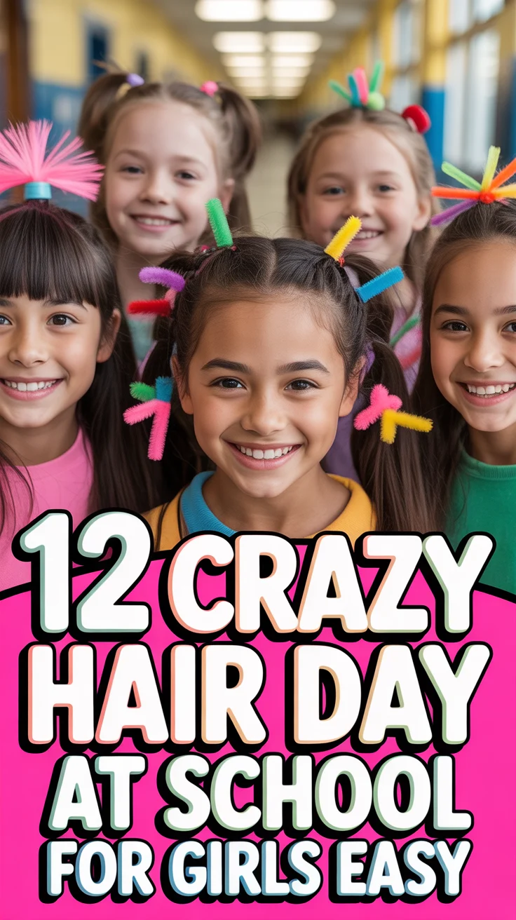 🎀 12 Crazy Hair Day At School For Girls Easy