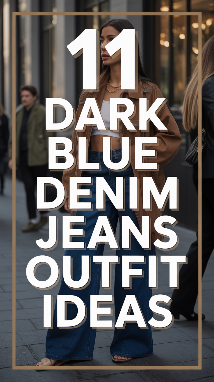 👖 11 Dark Blue Denim Jeans Outfit Ideas