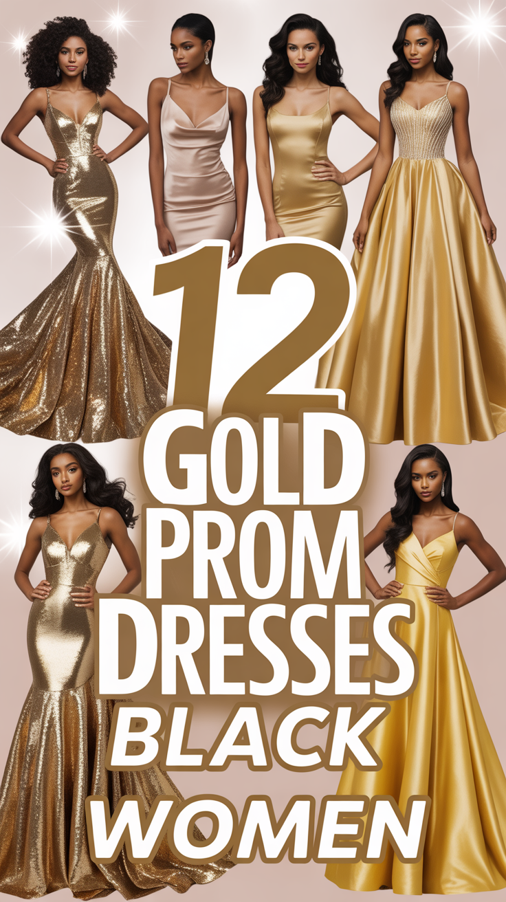 ✨ 12 Gold Prom Dresses Black Women