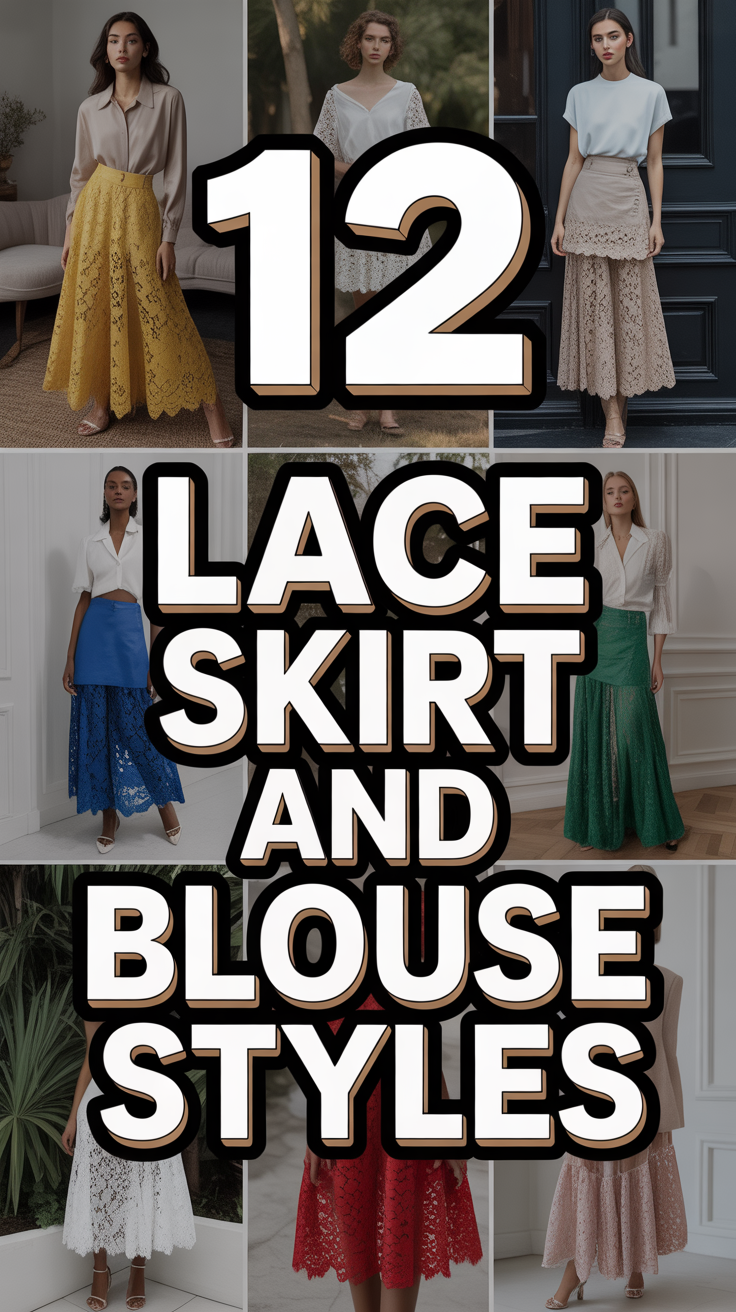 🧵 12 Lace Skirt And Blouse Styles