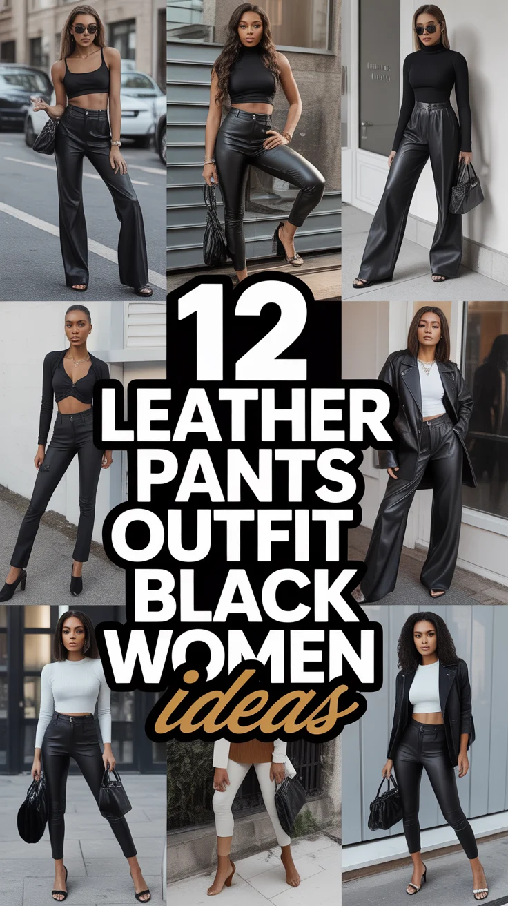🖤 12 Leather Pants Outfit Black Women Ideas