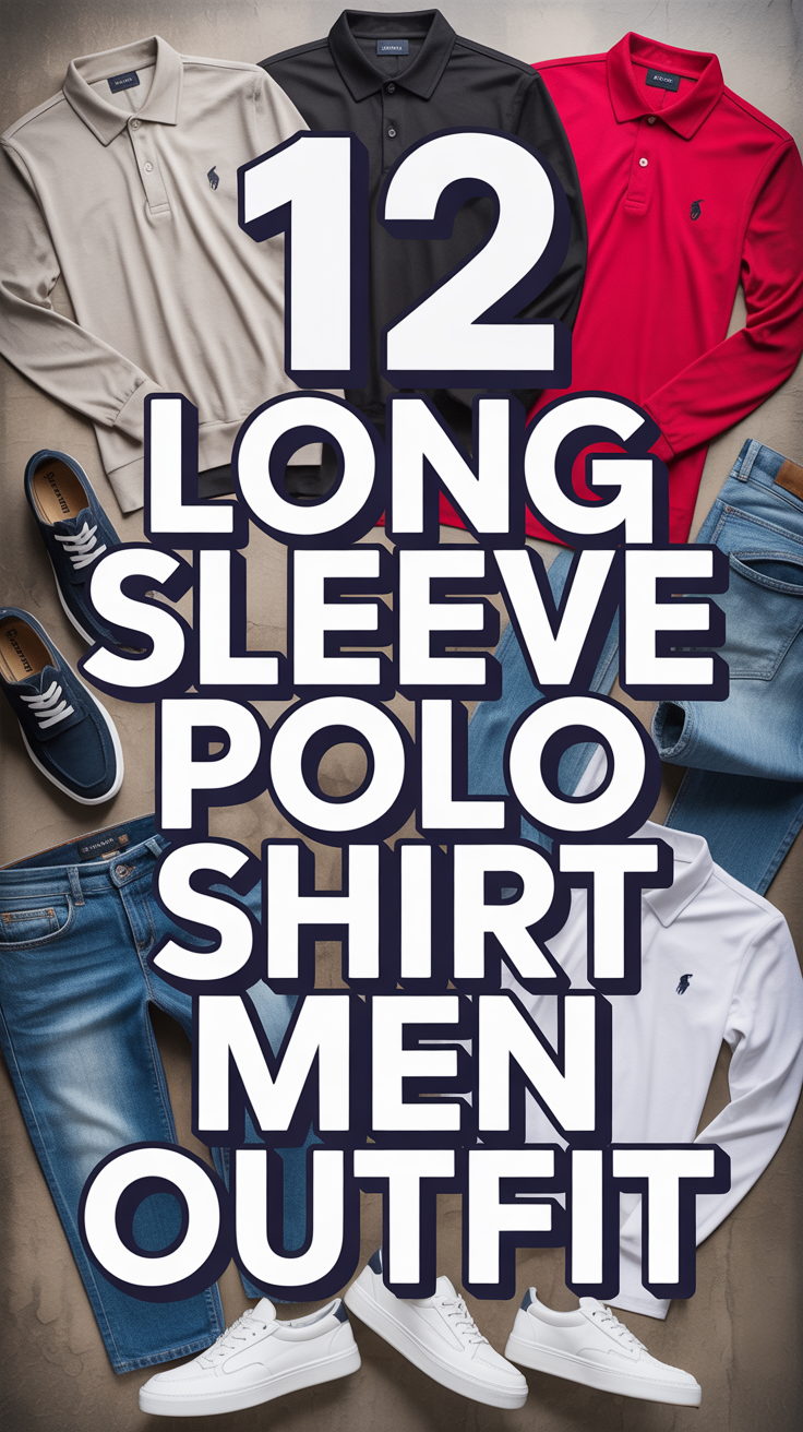 🧵 12 Long Sleeve Polo Shirt Men Outfit