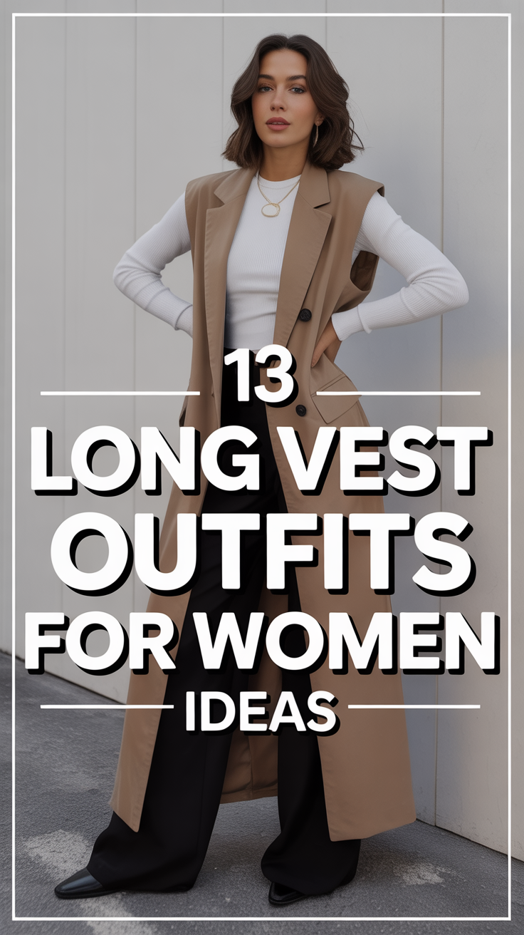 🧥 13 Long Vest Outfits For Women Ideas
