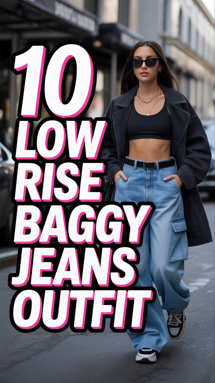 🦋 10 Low Rise Baggy Jeans Outfit
