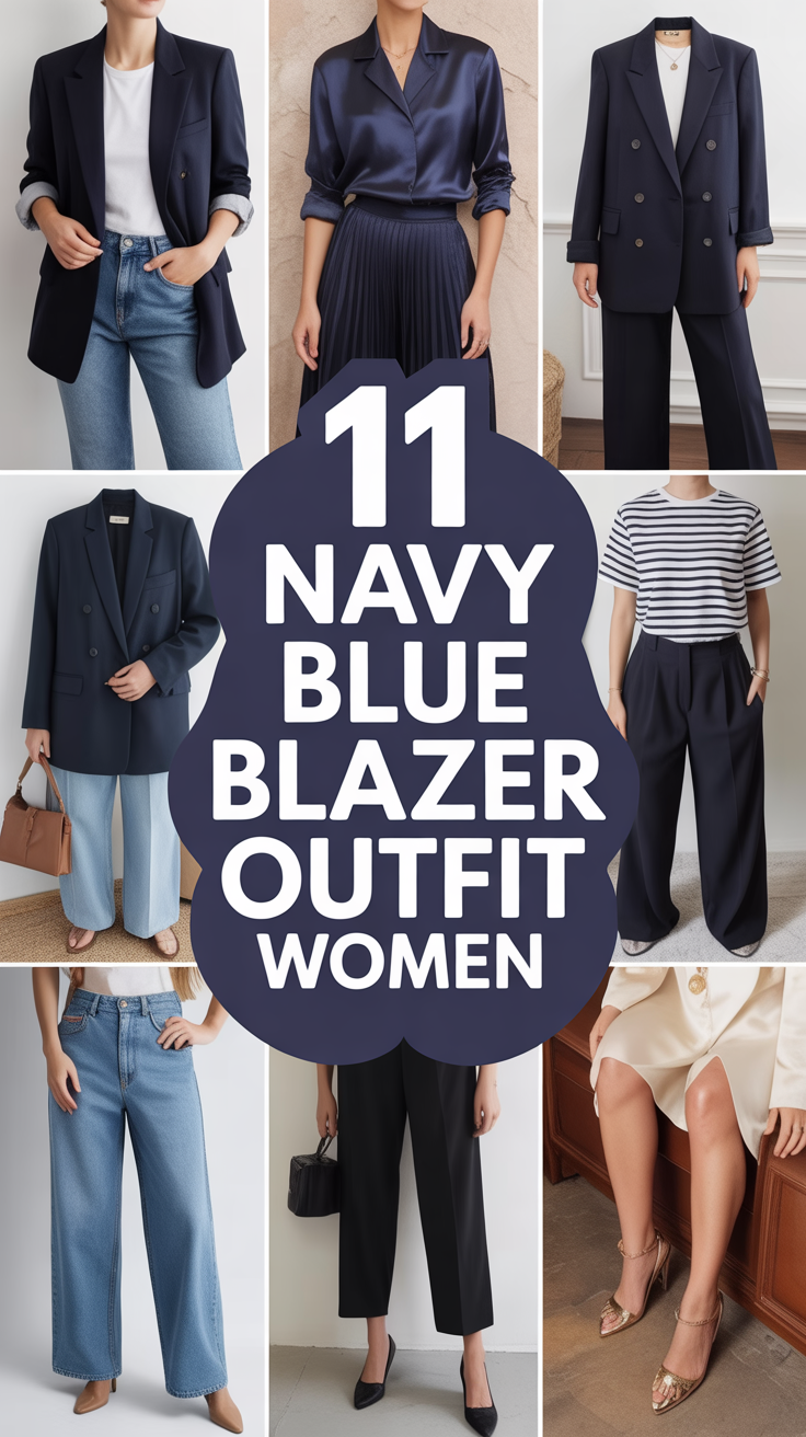🧥 11 Navy Blue Blazer Outfit Women