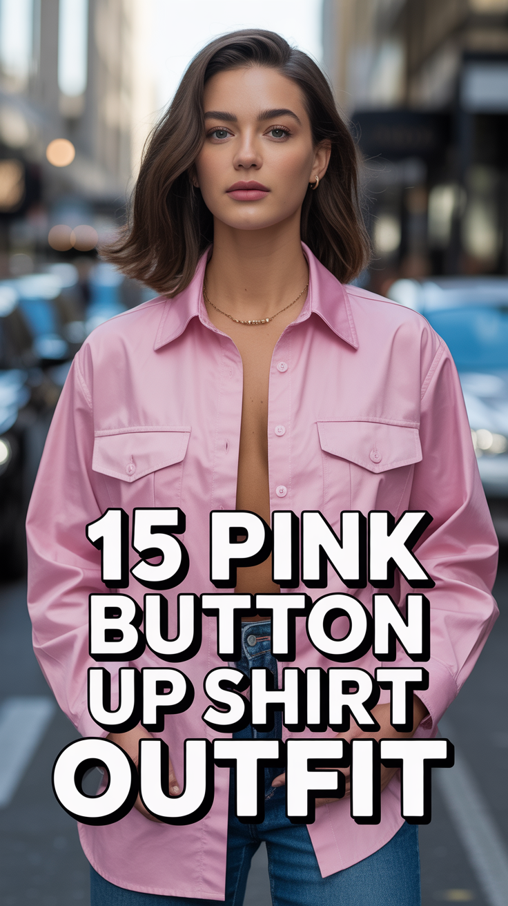 🩷 15 Pink Button Up Shirt Outfit