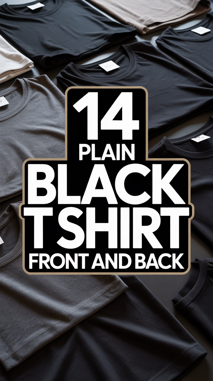 🖤 14 Plain Black T Shirt Front And Back