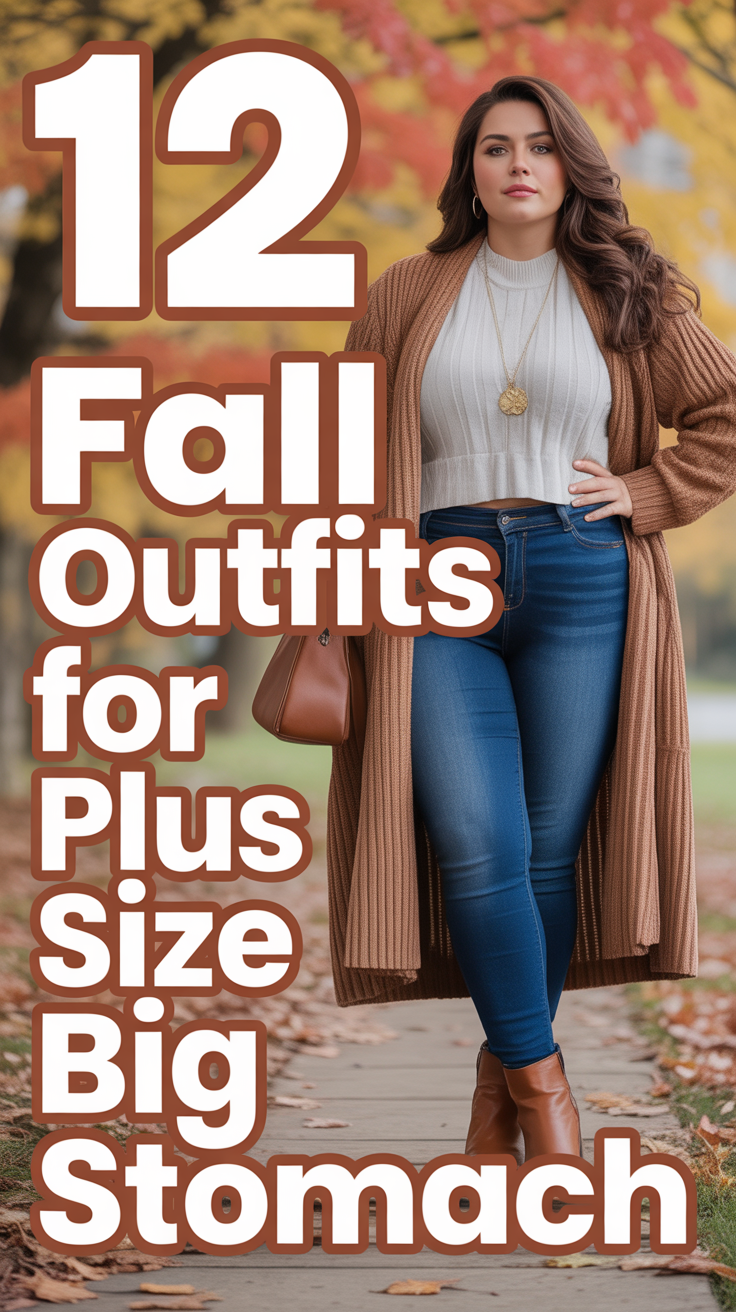 🍂 12 Fall Outfits For Plus Size Big Stomach