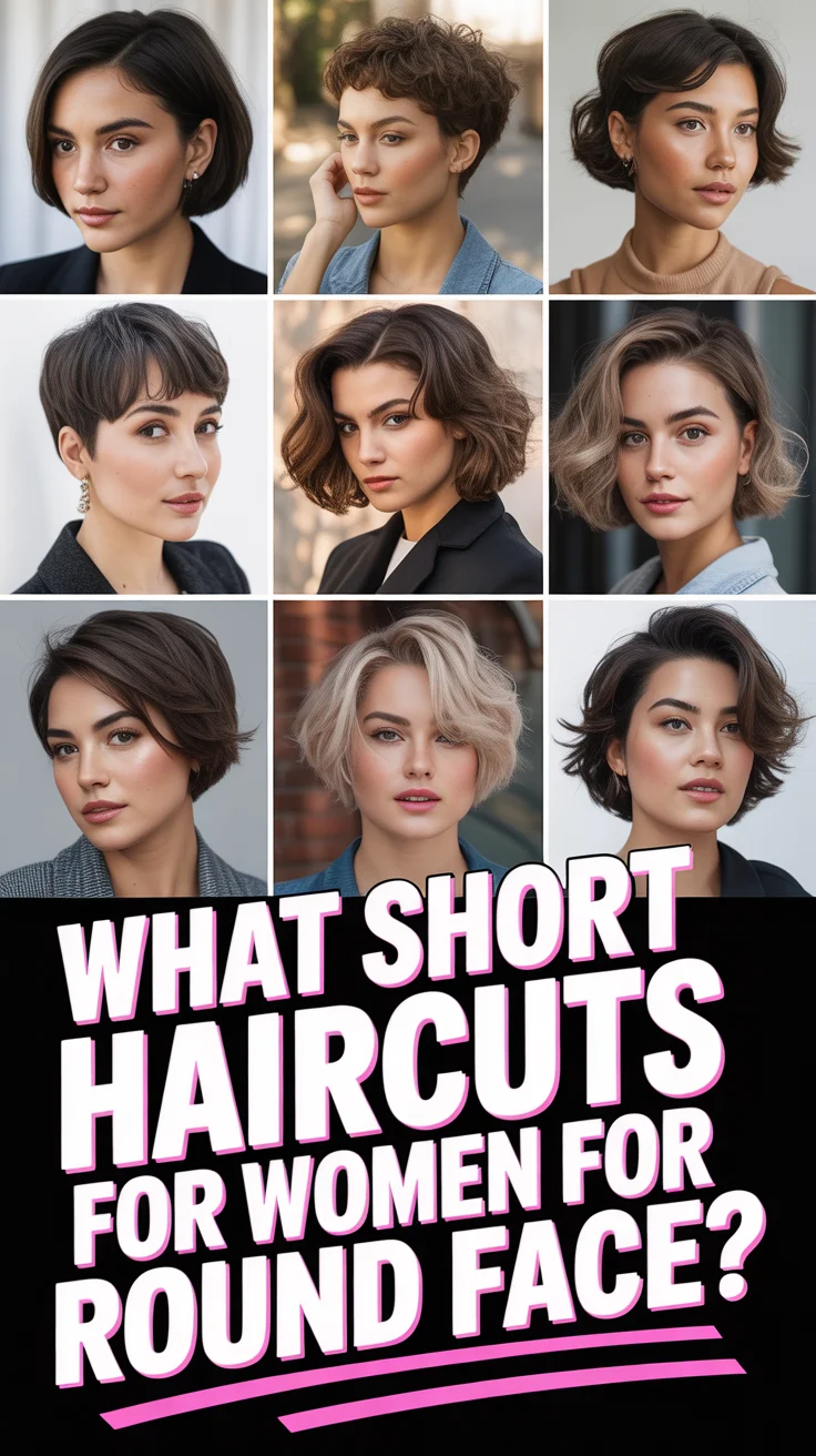 ✨ What Short Haircuts For Women For Round Face?