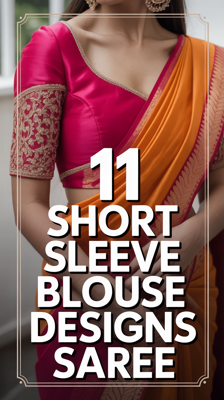 💃 11 Short Sleeve Blouse Designs Saree