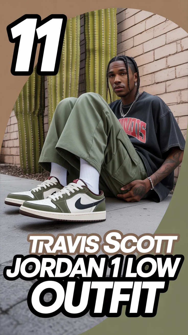 👟 11 Travis Scott Jordan 1 Low Outfit