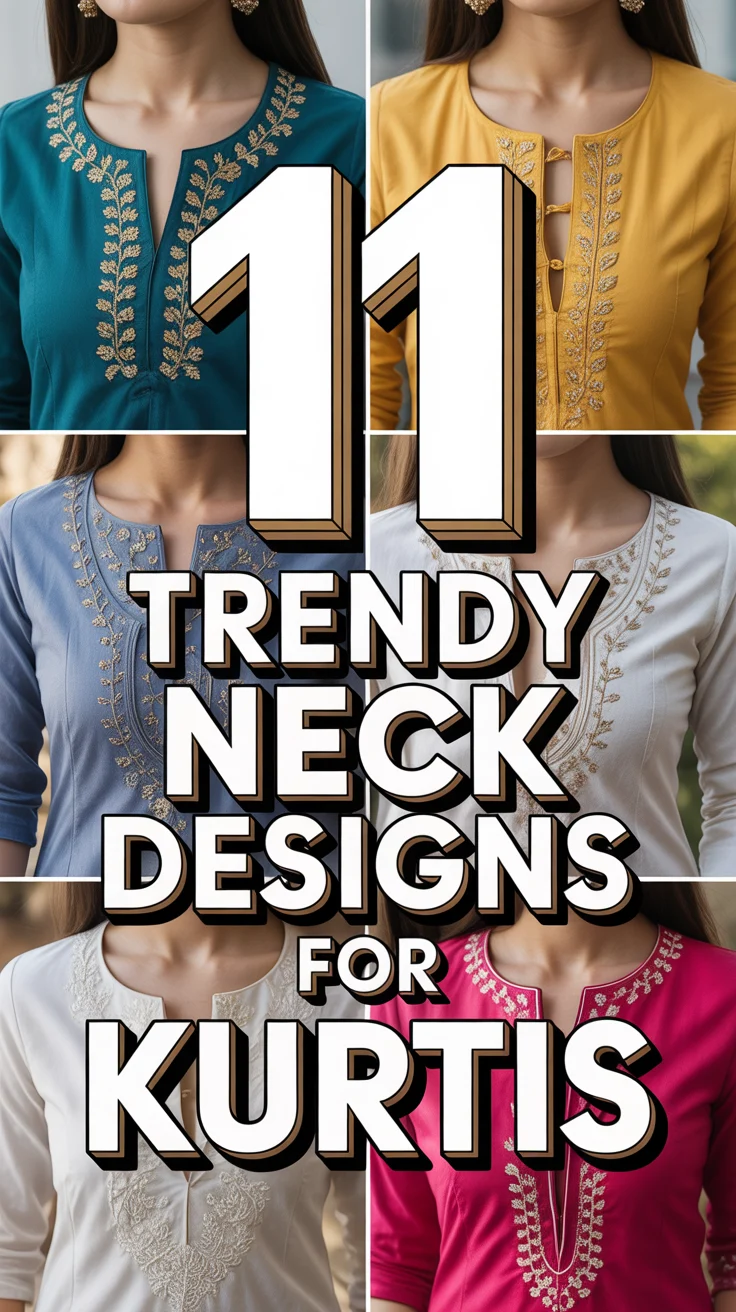 👗 11 Trendy Neck Designs For Kurtis