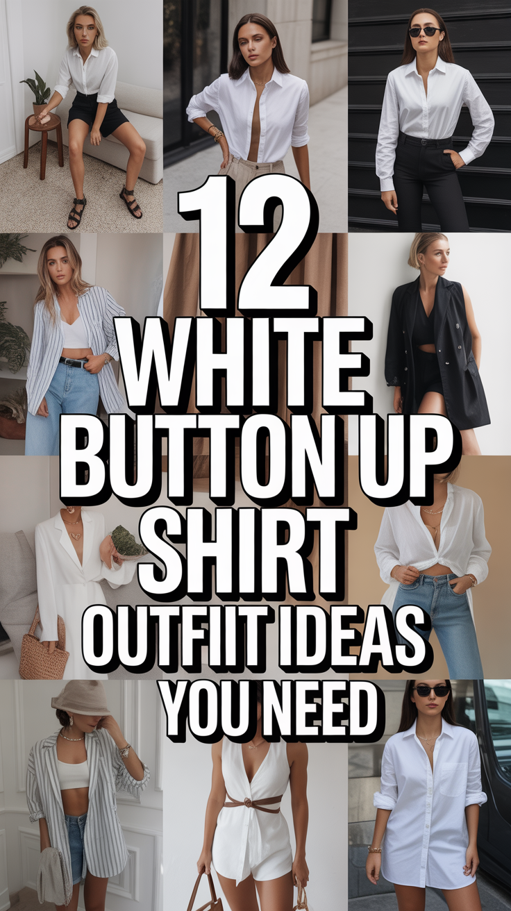 ✨ 12 White Button Up Shirt Outfit Ideas You Need