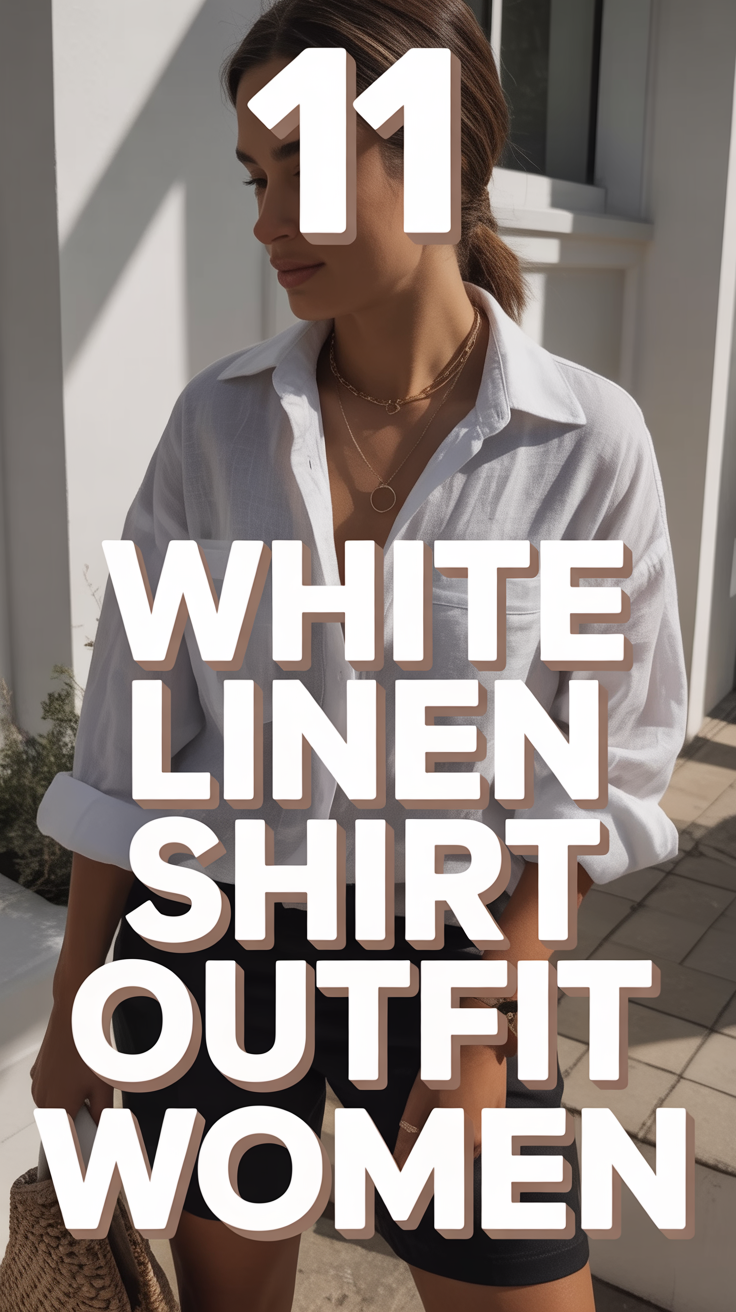 🕊️ 11 White Linen Shirt Outfit Women