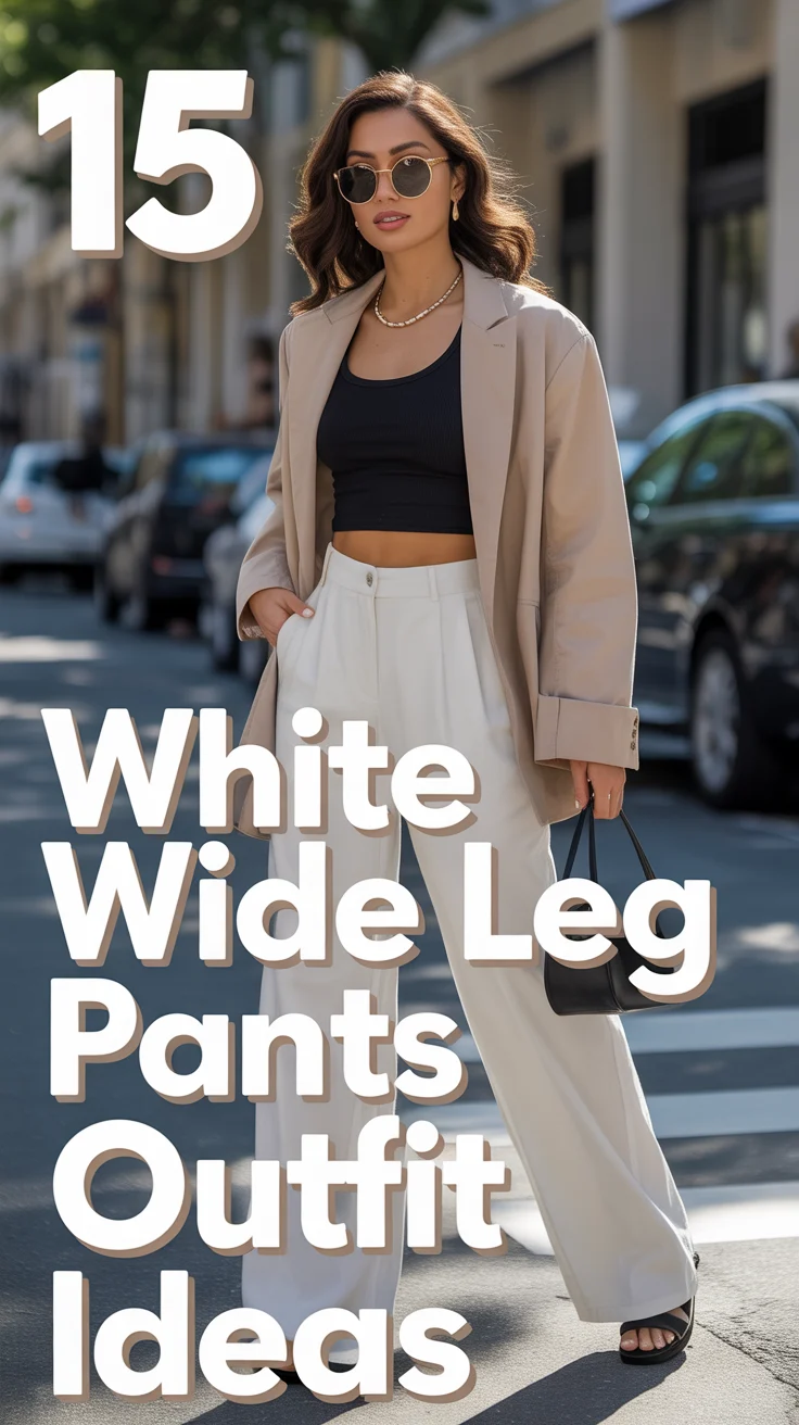 🧊 15 White Wide Leg Pants Outfit Ideas
