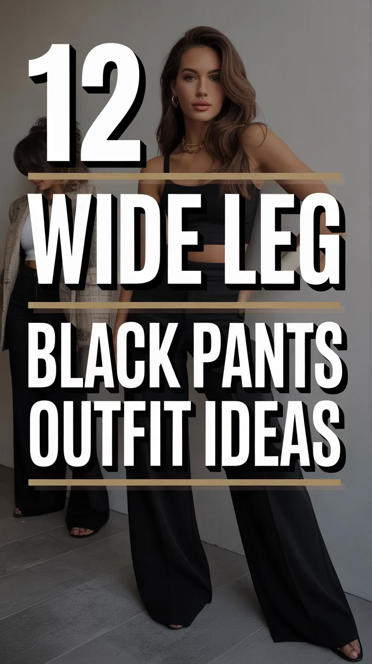 🖤 12 Wide Leg Black Pants Outfit Ideas