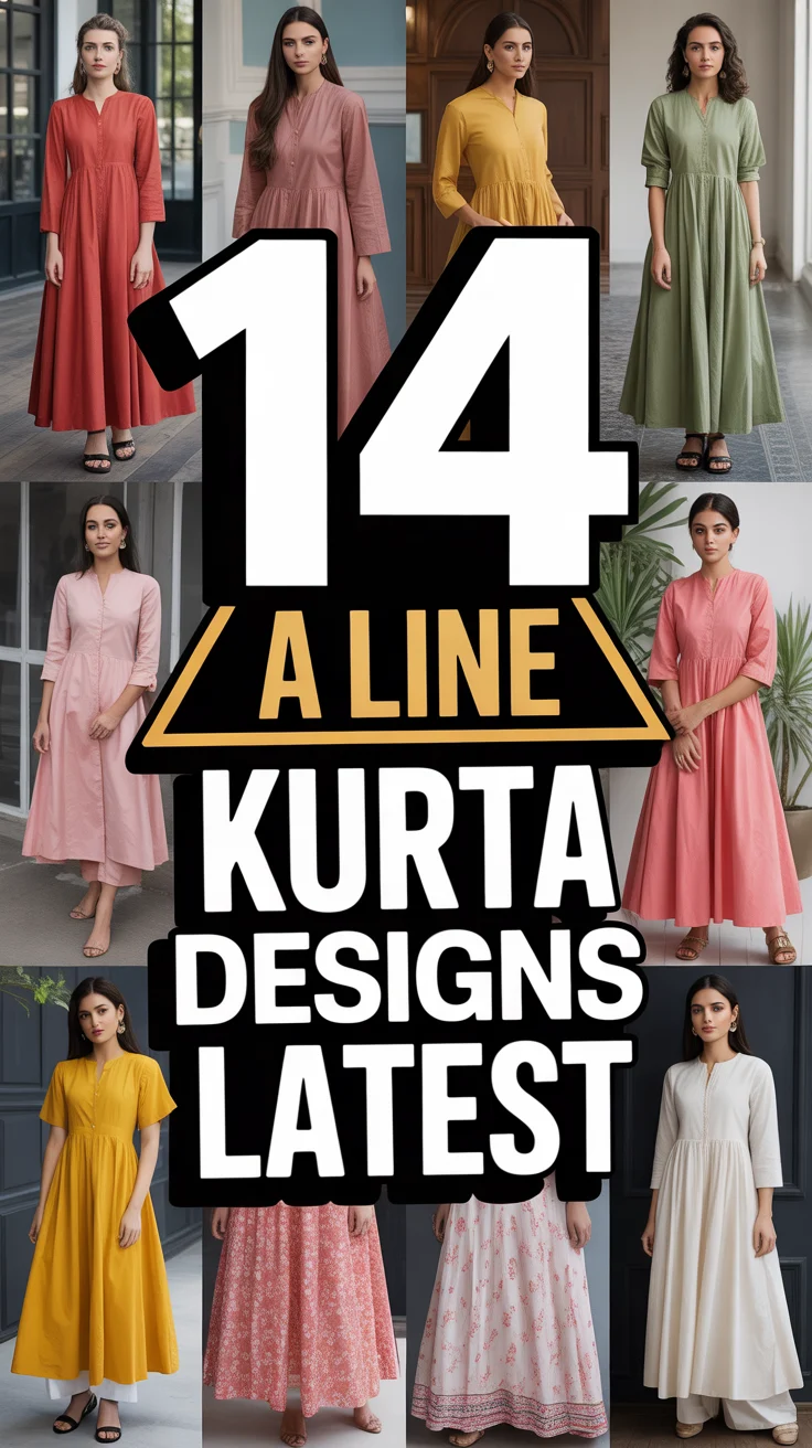 💖 14 A Line Kurta Designs Latest
