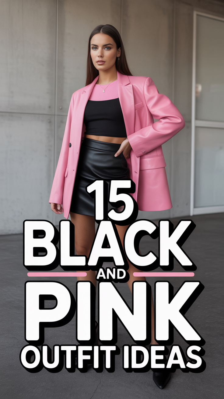 💖 15 Black And Pink Outfit Ideas