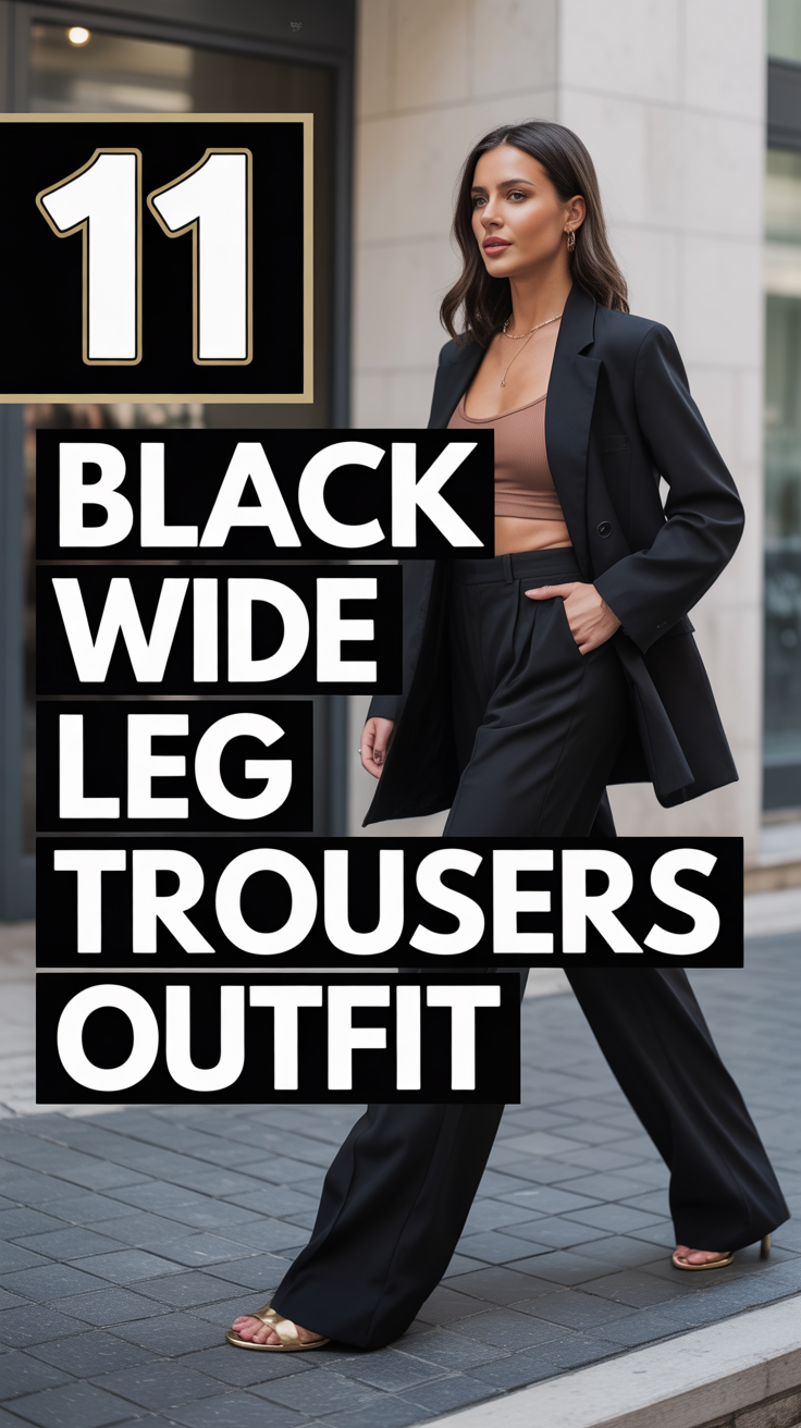 👖 11 Black Wide Leg Trousers Outfit