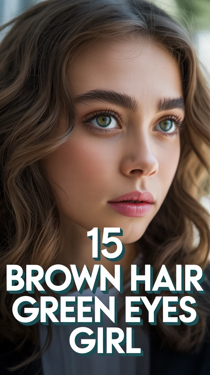 ✨ 15 Brown Hair Green Eyes Girl