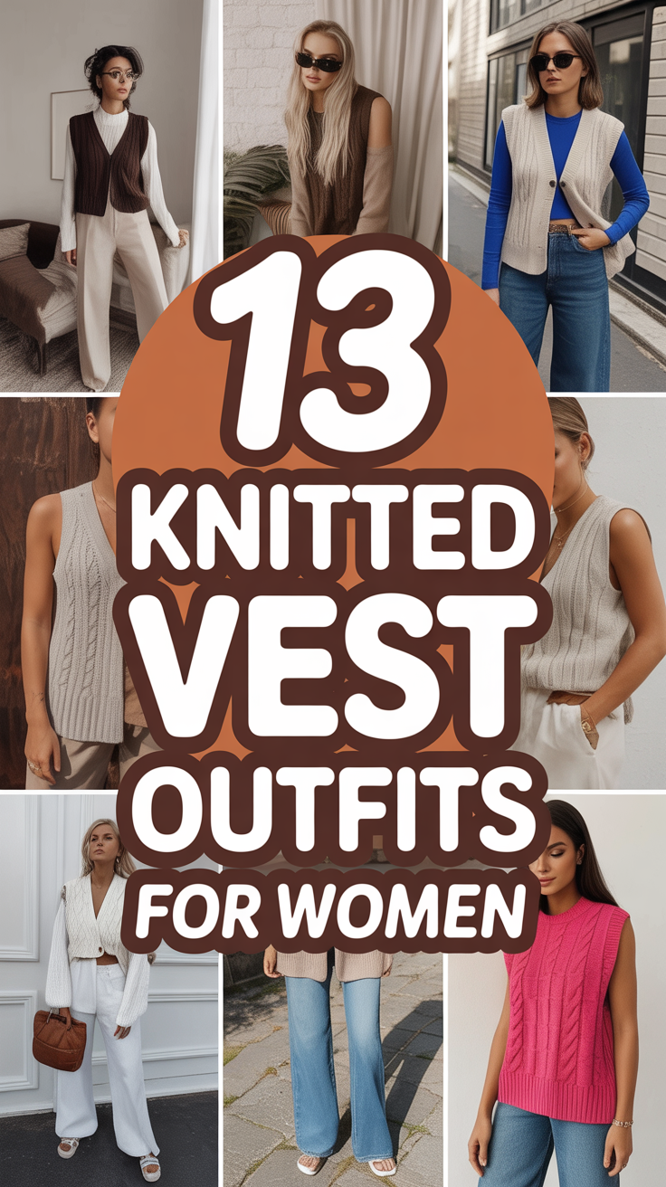 🤗 13 Knitted Vest Outfits For Women