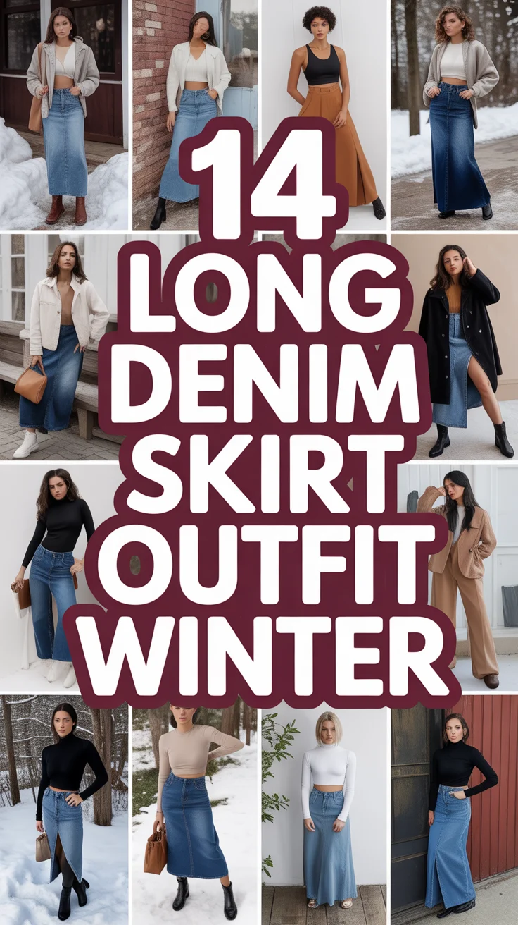 👖 14 Long Denim Skirt Outfit Winter