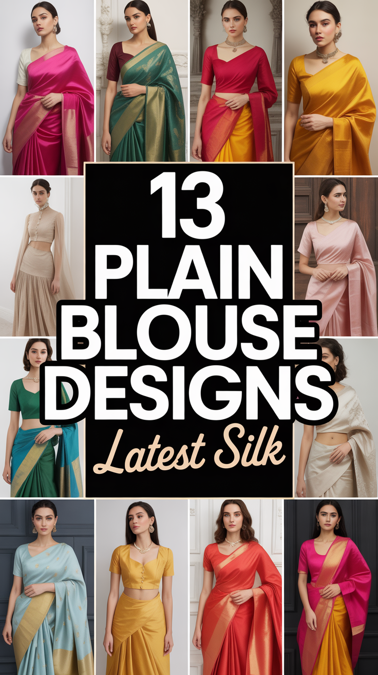 👚 13 Plain Blouse Designs Latest Silk