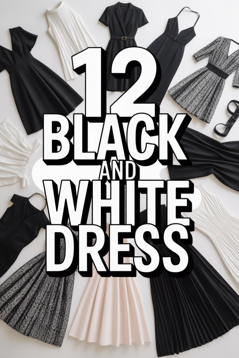 ⚪ 12 Black And White Dress