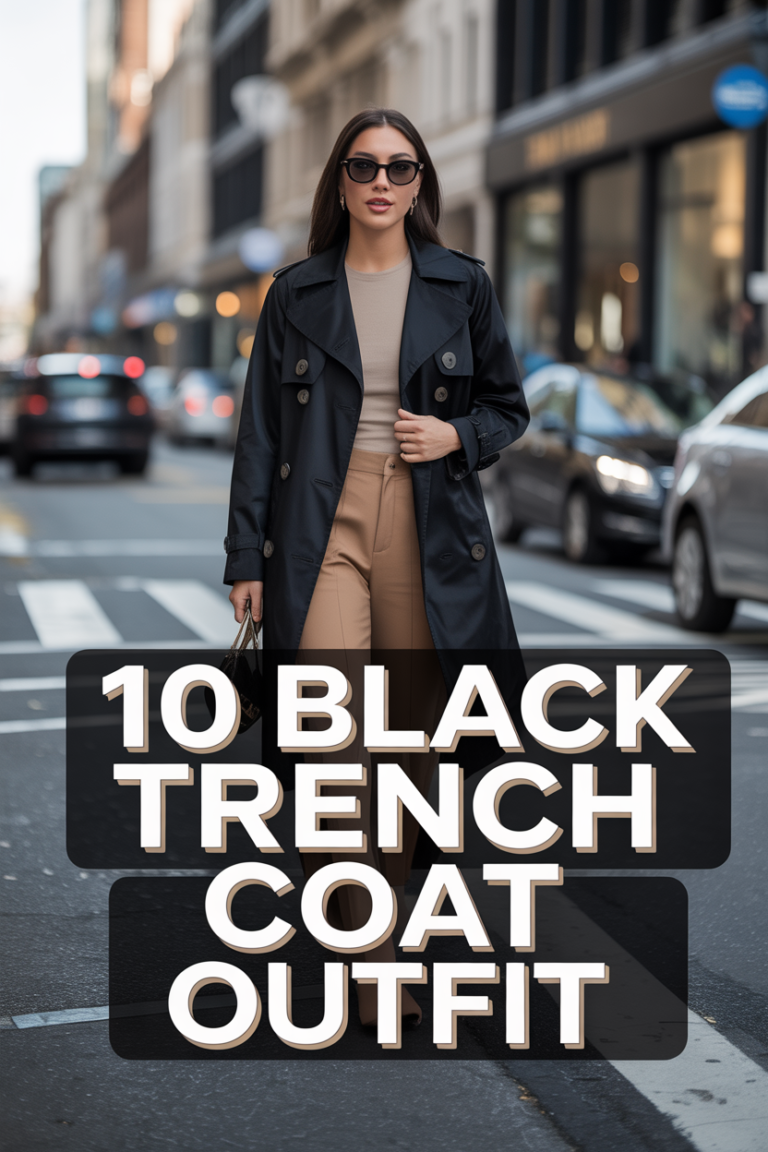 👗 10 Black Trench Coat Outfit