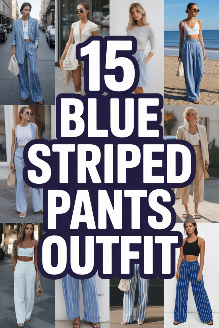 👖 15 Blue Striped Pants Outfit