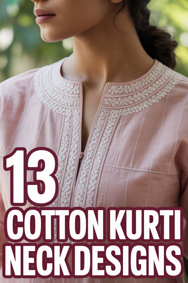 👗 13 Cotton Kurti Neck Designs
