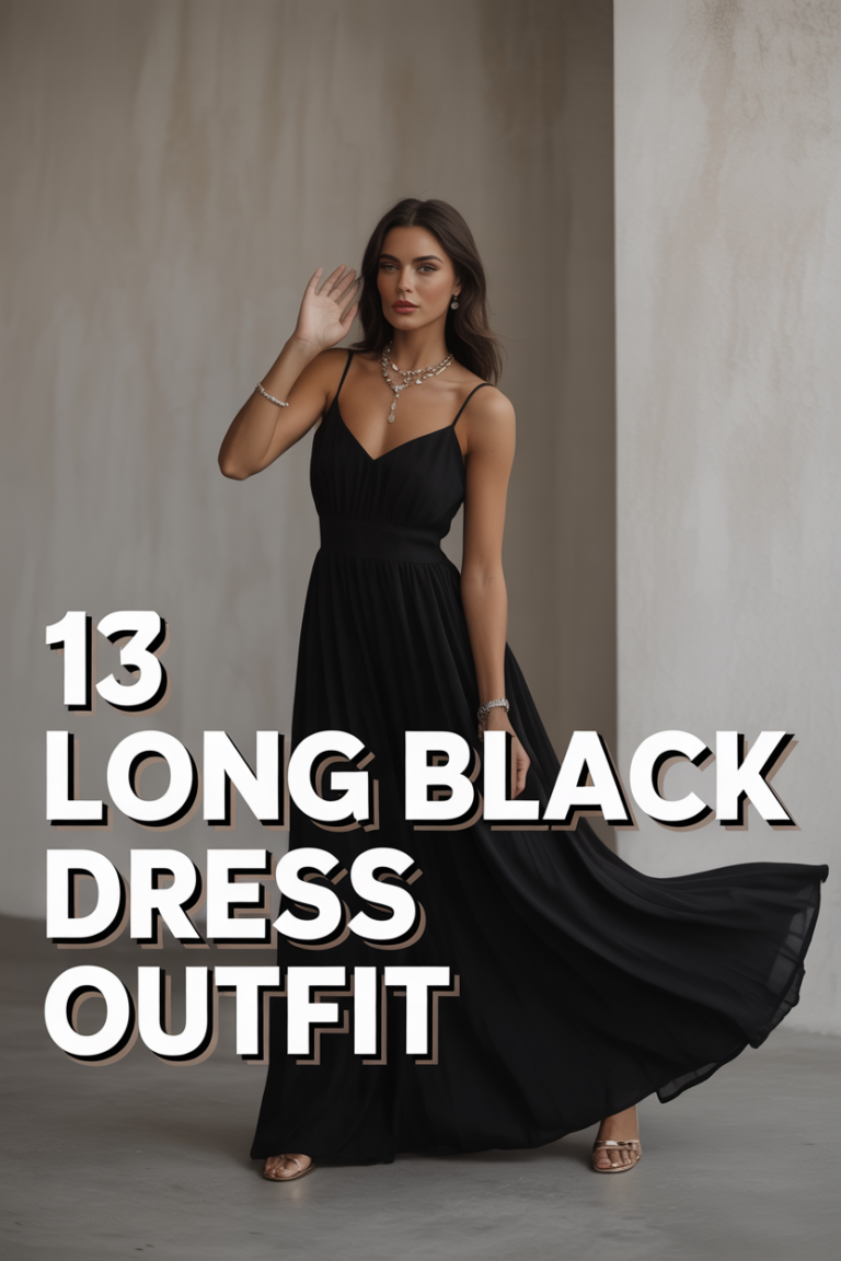 👗 13 Long Black Dress Outfit