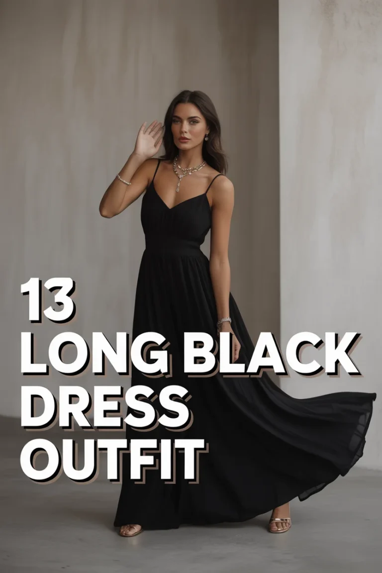 👗 13 Long Black Dress Outfit