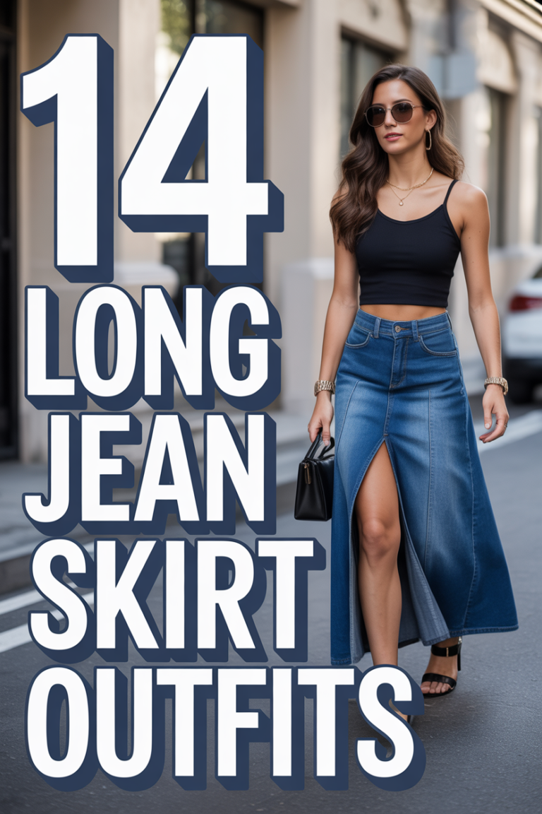 👖 14 Long Jean Skirt Outfits