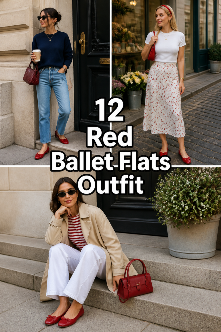 🩰 12 Red Ballet Flats Outfit