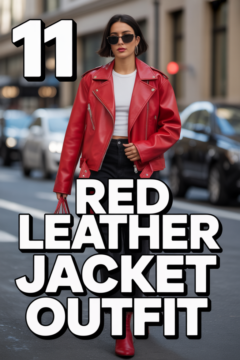 🔥 11 Red Leather Jacket Outfit