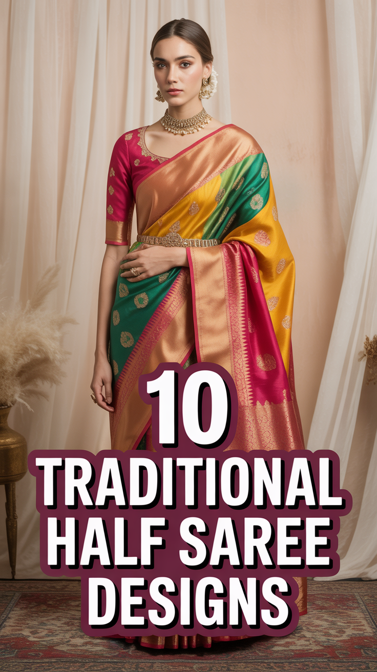 🌸 10 Traditional Half Saree Designs