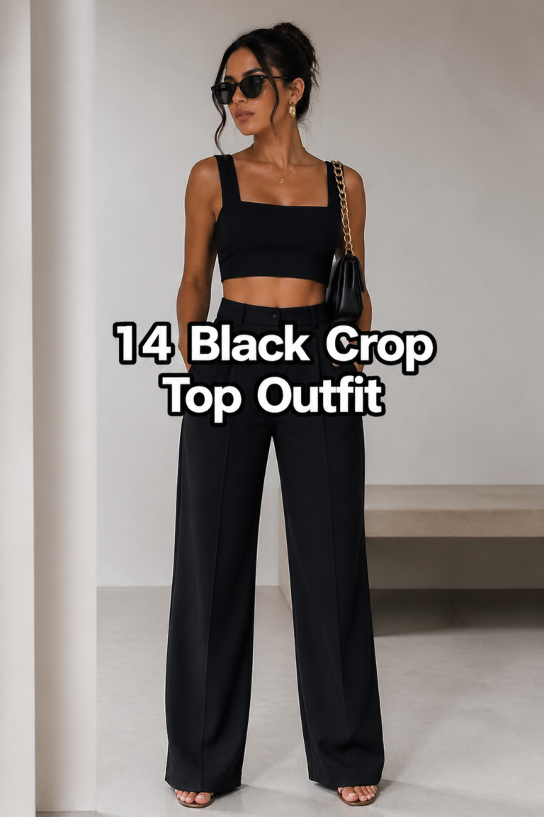 🖤 14 Black Crop Top Outfit