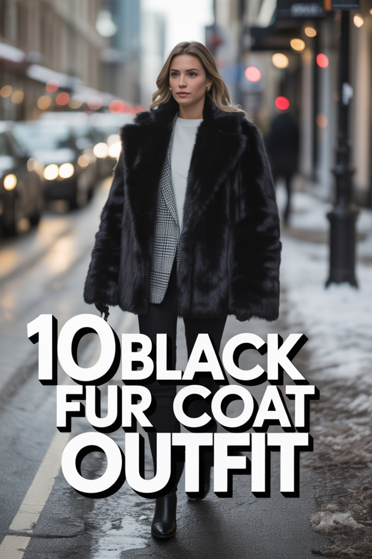 🖤 10 Black Fur Coat Outfit