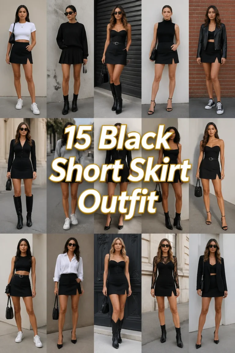 🖤 15 Black Short Skirt Outfit